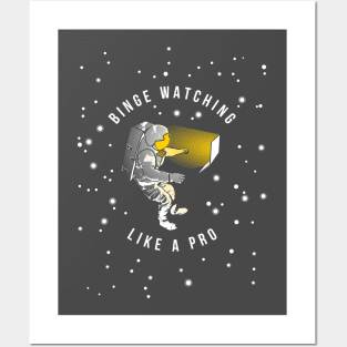 Binge Watching Like A Pro Tv Series Space Illustration Posters and Art